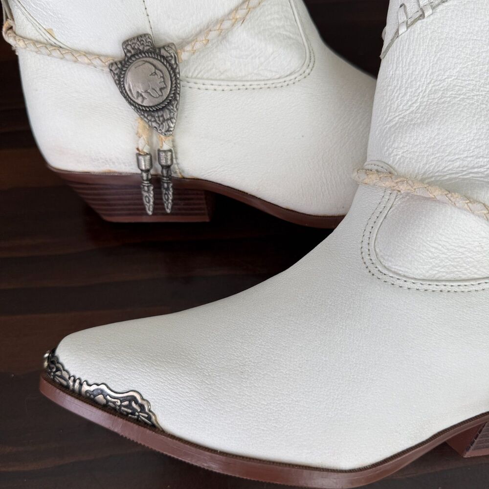 Vintage Woodridge Leather Cowgirl Boots White Tassels Women’s - Size 7.5 M - Picture 6 of 13